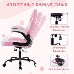 Ergonomic Big & Tall Gaming Desk Chair – White-Pink
