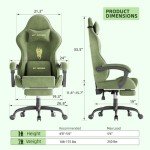 Ergonomic Velvet Gaming Chair with Footrest & Massage