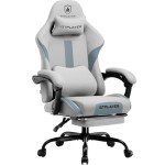 Ergonomic Gaming Chair with Foot Rest - Gray