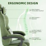 Ergonomic Velvet Gaming Chair with Footrest & Massage