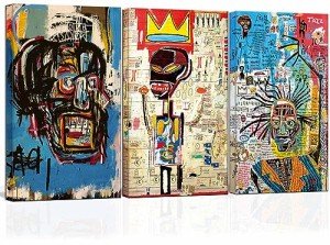 Blue Graffiti Canvas Art Set for Mancave