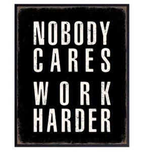 Motivational Wall Art - Hustle Harder Decor