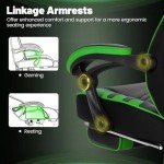 Goplus Adjustable Gaming Chair with Footrest - Green