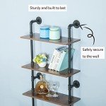 Industrial Pipe Wall Mount Shelf - 5 Tier Black