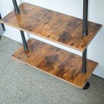 Industrial Pipe Wall Mount Shelf - 5 Tier Black