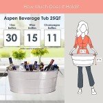 Aspen Stainless Steel Beverage Tub – 25-Quart