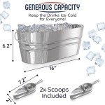 Set of 2 Galvanized Ice Buckets with Scoops