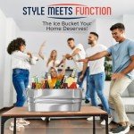 Set of 2 Galvanized Ice Buckets with Scoops