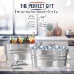 Set of 2 Galvanized Ice Buckets with Scoops