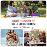 Set of 2 Galvanized Ice Buckets with Scoops