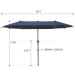 Navy Blue Double-Sided Patio Umbrella for Mancaves