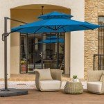 Royal Blue Cantilever Patio Umbrella with Rotation