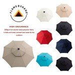 Taupe 9ft Solar LED Patio Umbrella with Tilt