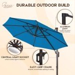 Royal Blue Cantilever Patio Umbrella with Rotation