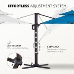 Royal Blue Cantilever Patio Umbrella with Rotation