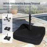 PHI VILLA 15ft Double-Sided Patio Umbrella with Lights