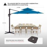Royal Blue Cantilever Patio Umbrella with Rotation