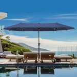Navy Blue Double-Sided Patio Umbrella for Mancaves