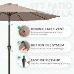 9FT Push Button Tilt Patio Umbrella - Tan