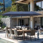 Navy Blue Double-Sided Patio Umbrella for Mancaves