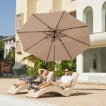 9FT Push Button Tilt Patio Umbrella - Tan