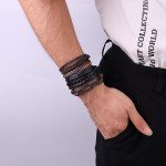 30PCS Leather Bead Bracelets Set for Men & Women
