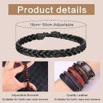 30PCS Leather Bead Bracelets Set for Men & Women