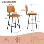 Set of 2 Modern High Back Bar Stools