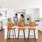Set of 2 Modern High Back Bar Stools