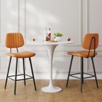 Set of 2 Modern High Back Bar Stools