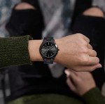 Stylish Waterproof Black Stainless Steel Men's Watch