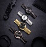 Stylish Waterproof Black Stainless Steel Men's Watch