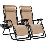 Adjustable Steel Mesh Zero Gravity Lounge Chairs - 2 Pack