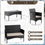 Mancave Rattan Patio Furniture Conversation Set