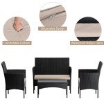 Mancave Rattan Patio Furniture Conversation Set