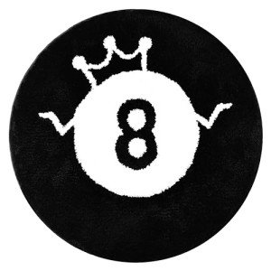 Cool 24-Inch Black 8 Ball Mancave Rug
