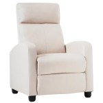 Beige Recliner Chair with Lumbar Support for Mancave