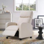 Beige Recliner Chair with Lumbar Support for Mancave