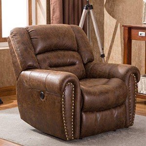 Nut Brown Electric Recliner Chair with USB Port
