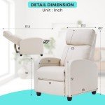 Beige Recliner Chair with Lumbar Support for Mancave