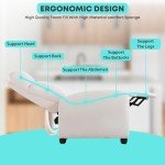 Beige Recliner Chair with Lumbar Support for Mancave