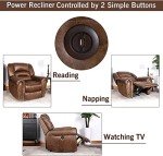 Nut Brown Electric Recliner Chair with USB Port