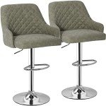 Modern Adjustable Bar Stools Set of 2