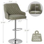 Modern Adjustable Bar Stools Set of 2