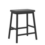 Black PU Leather Bar Stools - Set of 2