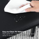 Black PU Leather Bar Stools - Set of 2