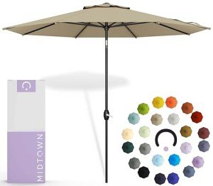 Stylish 9-Foot Auto-Tilt Umbrella for Patio
