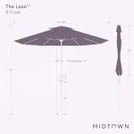 Stylish 9-Foot Auto-Tilt Umbrella for Patio