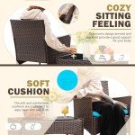 Homall 4-Piece Outdoor Wicker Chair Set - Blue