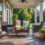 Homall 4-Piece Outdoor Wicker Chair Set - Blue